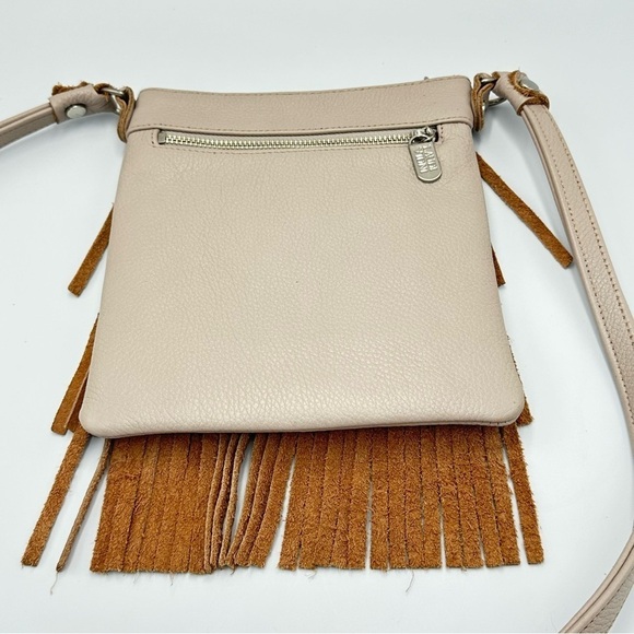 Laudi Vidni Custom Soft Grain Leather Crossbody Fringe Bag Grey - Very Rare Find - Picture 8 of 16